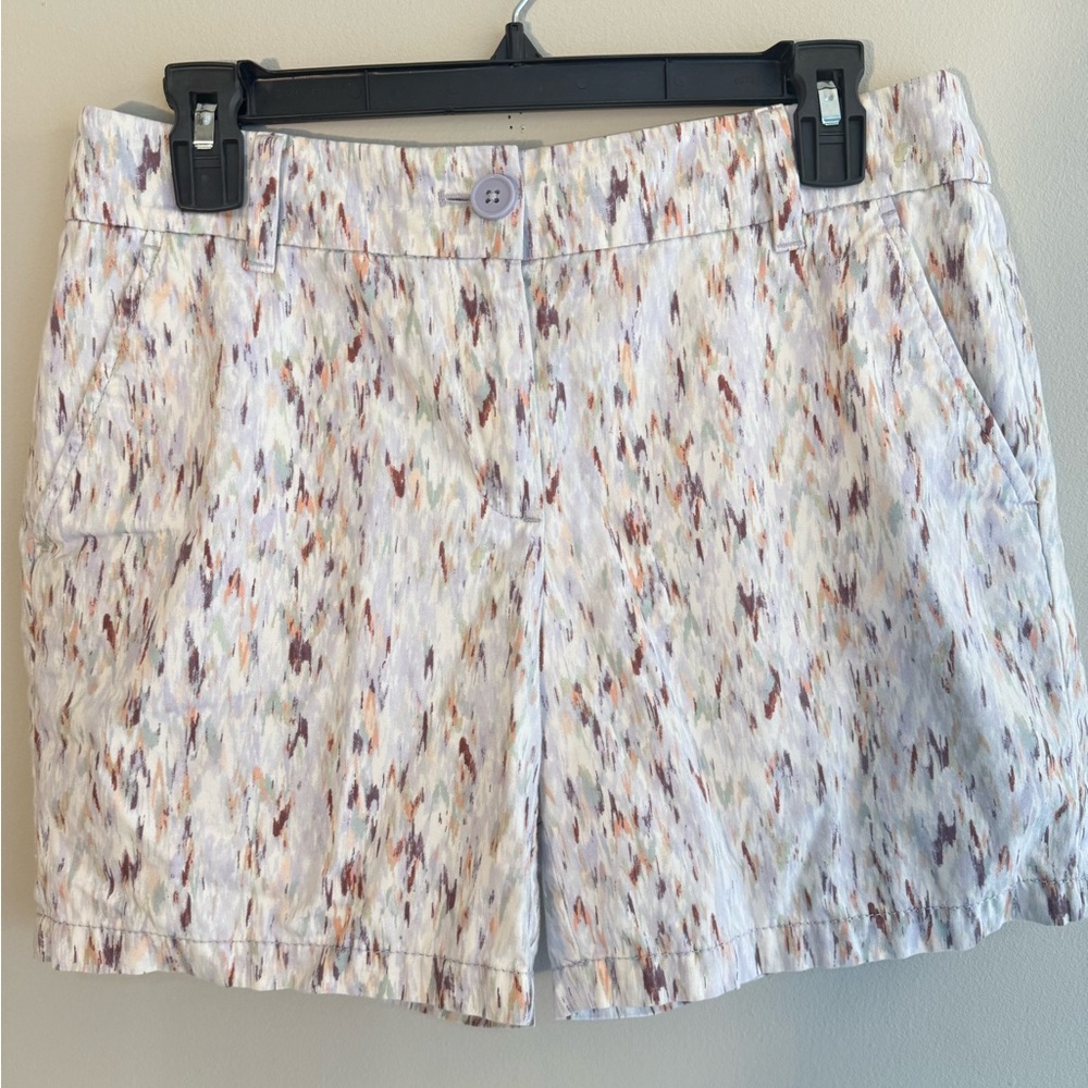 LOFT Women’s 100% Cotton Patterned Chino Shorts Size 2 | 6” Inseam Summer Casual